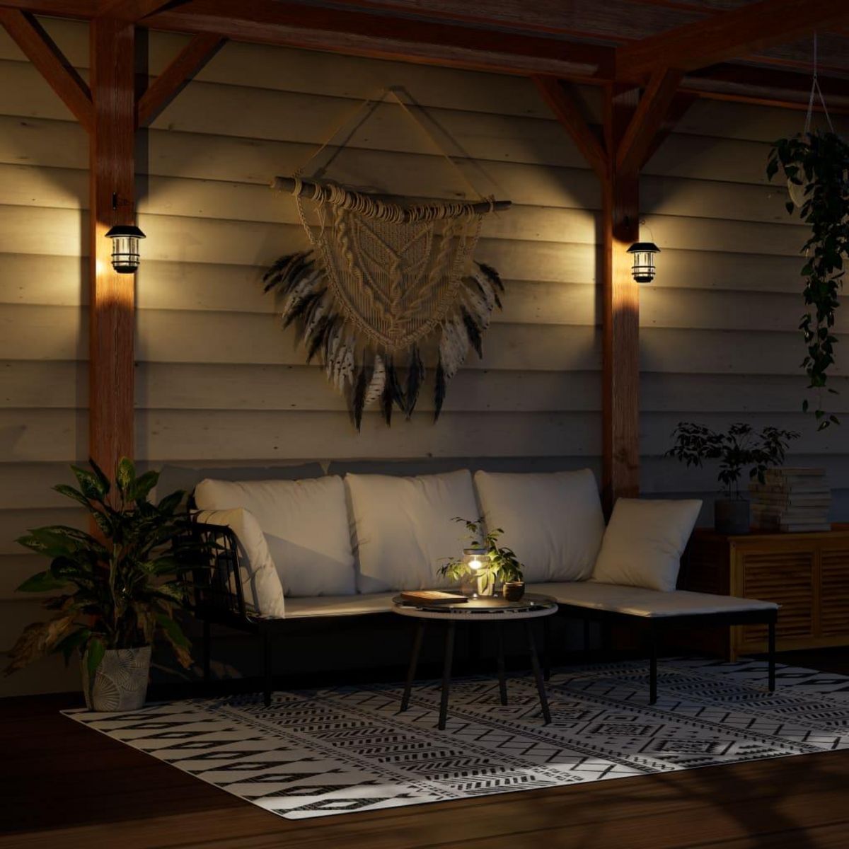 VIDAXL Lanternes murales solaires d'exterieur 2 pcs blanc