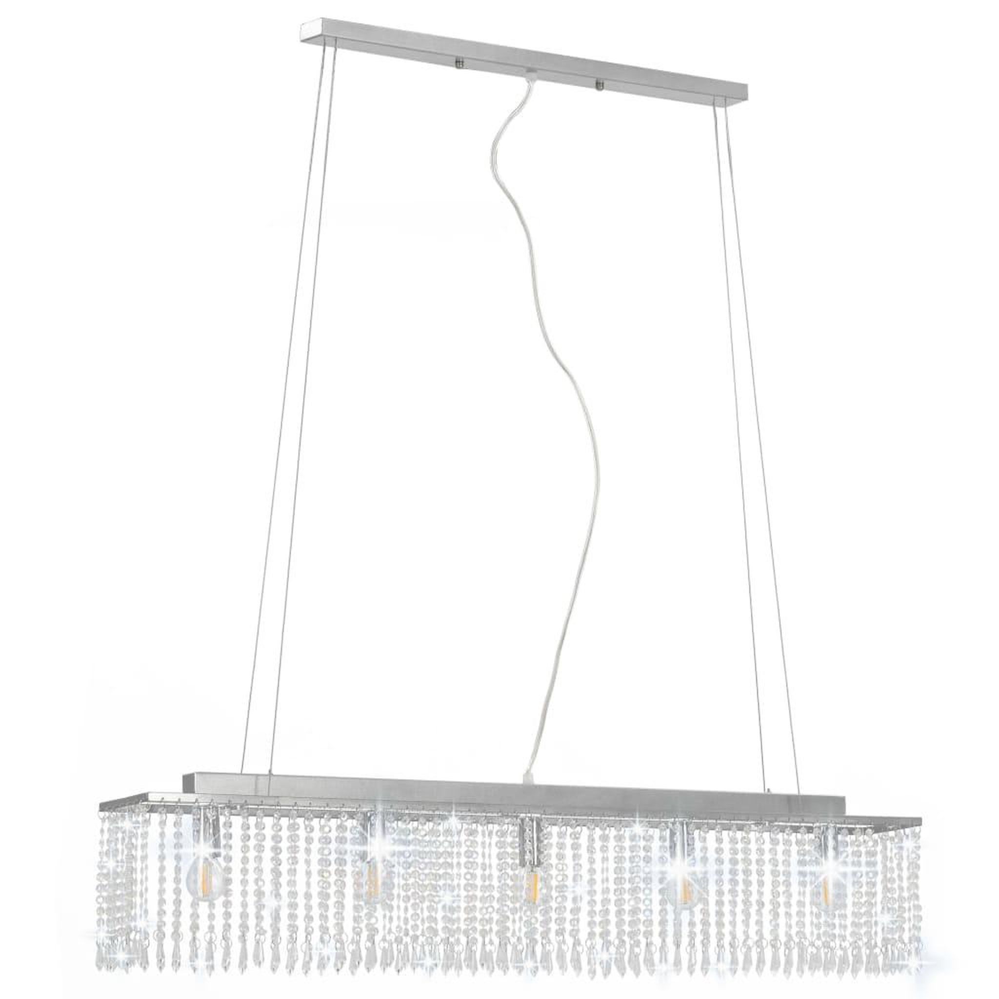 Voir la diapositive 3 : VIDAXL Plafonnier avec perles de cristal Argente 104 cm E14