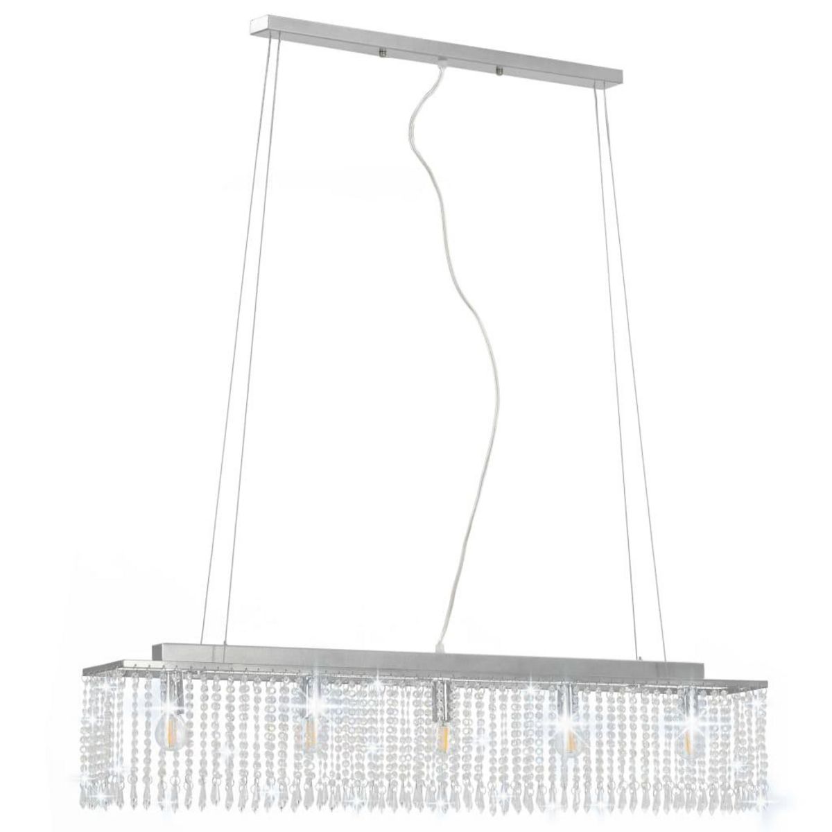 VIDAXL Plafonnier avec perles de cristal Argente 104 cm E14