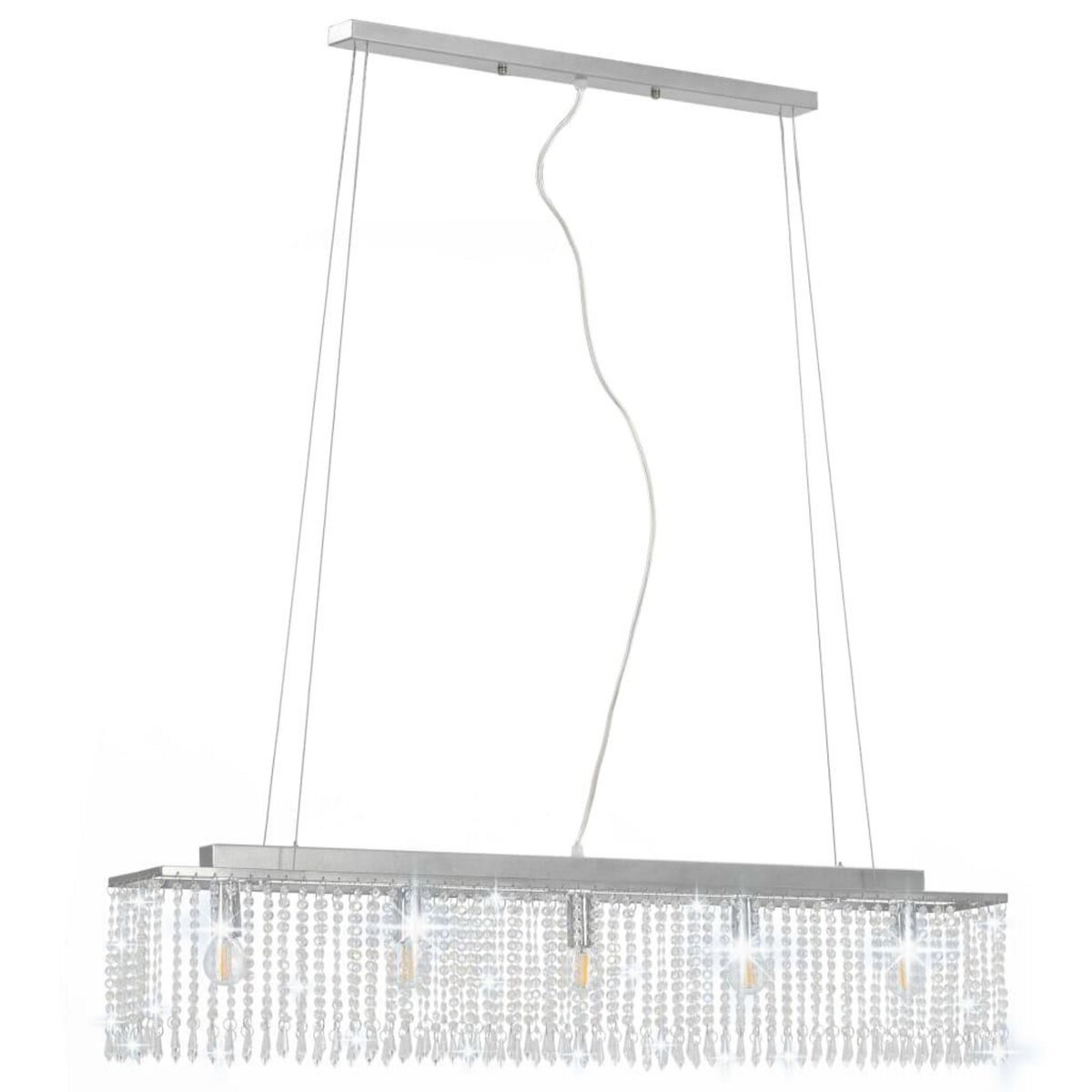 VIDAXL Plafonnier avec perles de cristal Argente 104 cm E14