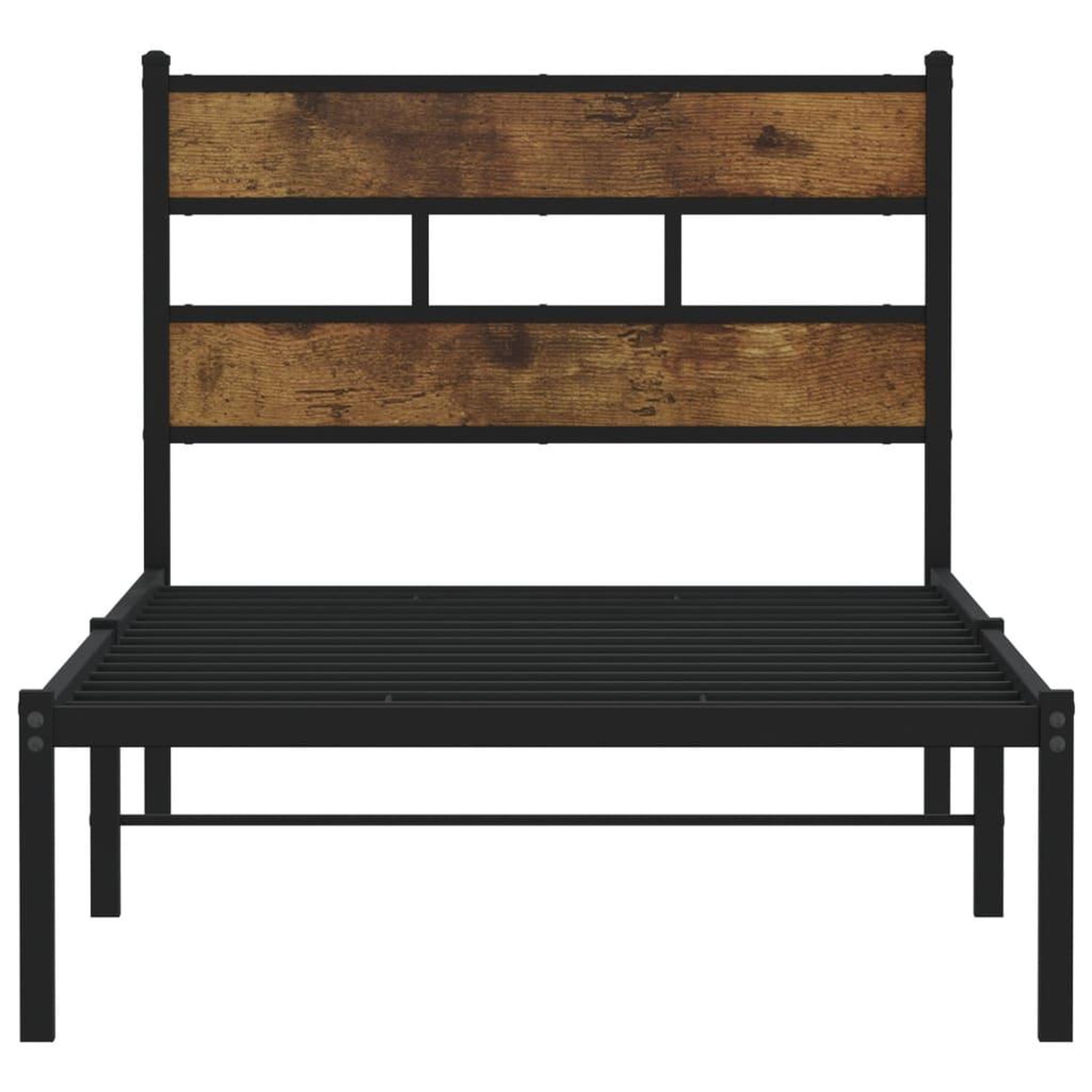 Voir la diapositive 4 : VIDAXL Cadre de lit en metal sans matelas chene fume 80x200 cm