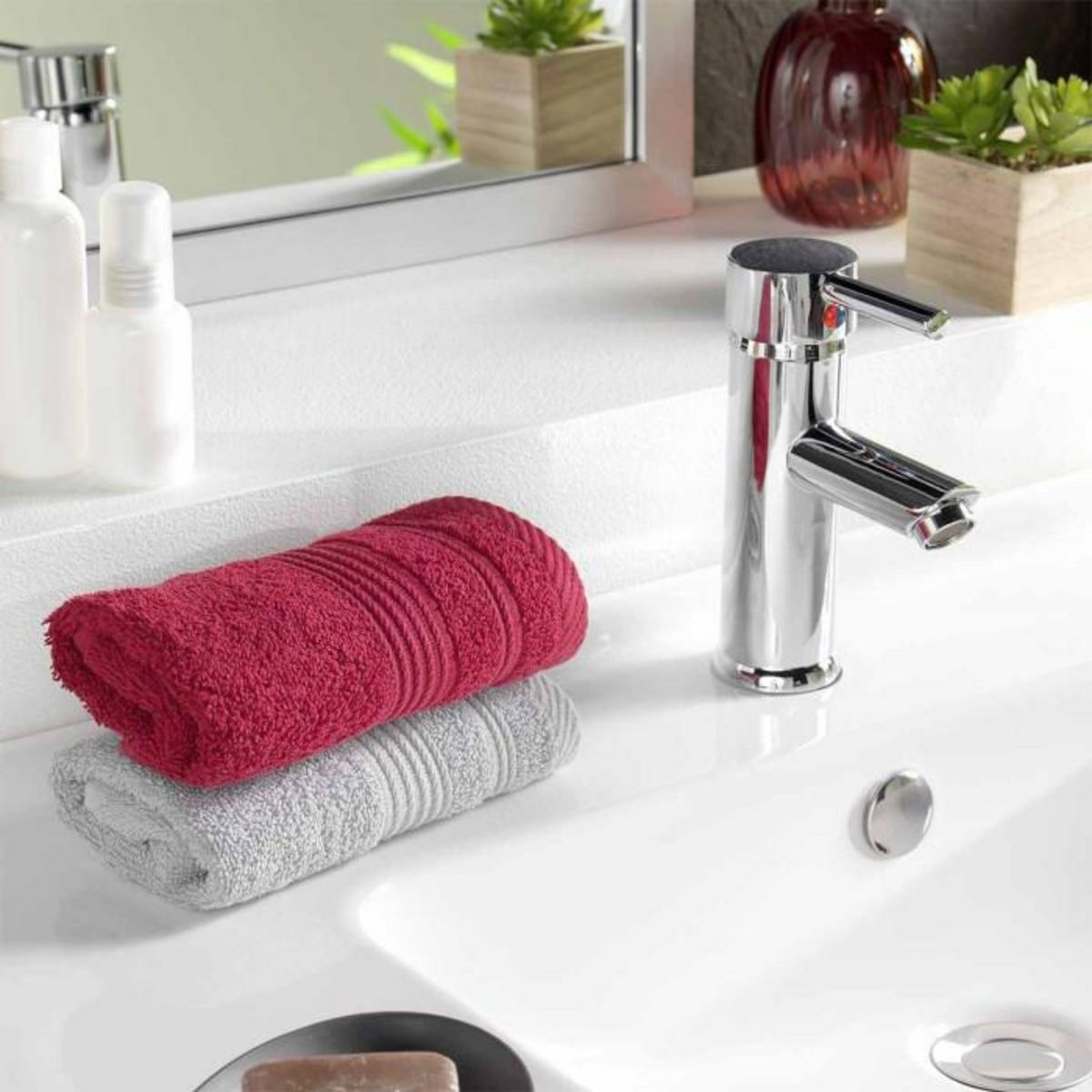 Paris Prix Serviette d'Invité  Tendresse  30x50cm Rubis