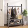 Voir la diapositive 1 : VIDAXL Porte-vetements Gris 100x45,5x150 cm Bois de pin massif
