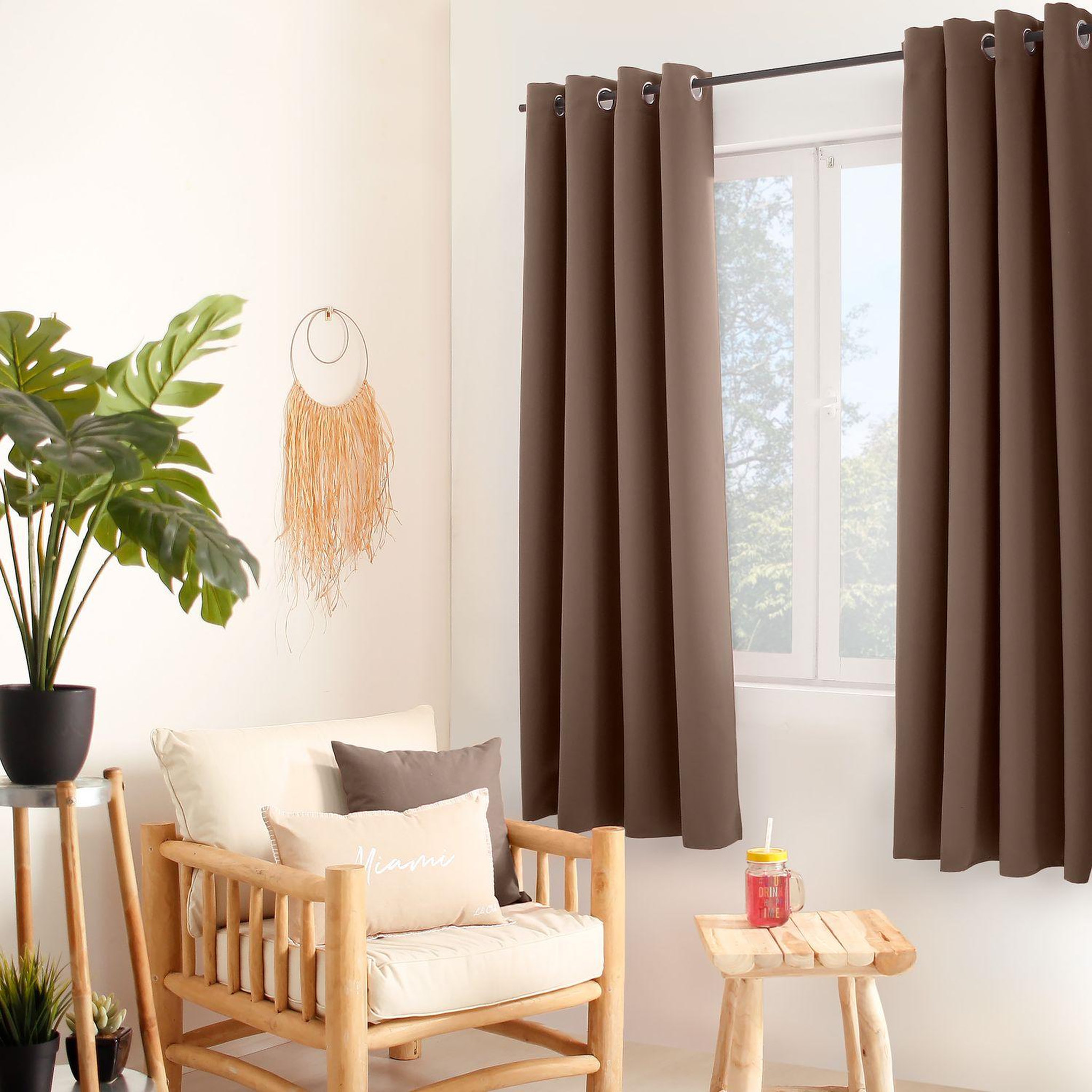 Voir la diapositive 2 : TOILINUX Rideau occultant classy - 140 x 180 cm - vison