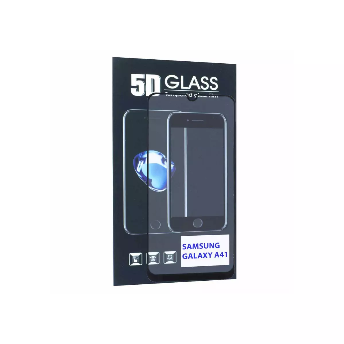 amahousse Vitre écran de Galaxy A41 bords noirs en verre trempé