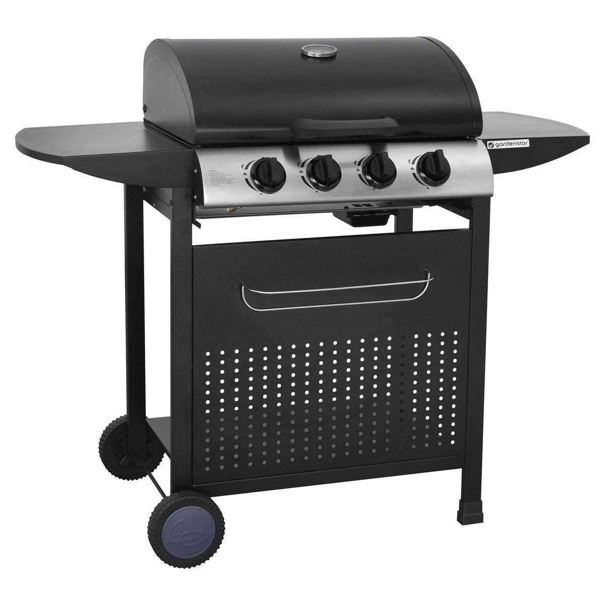 GARDENSTAR Barbecue gaz - 4 brûleurs - Acier