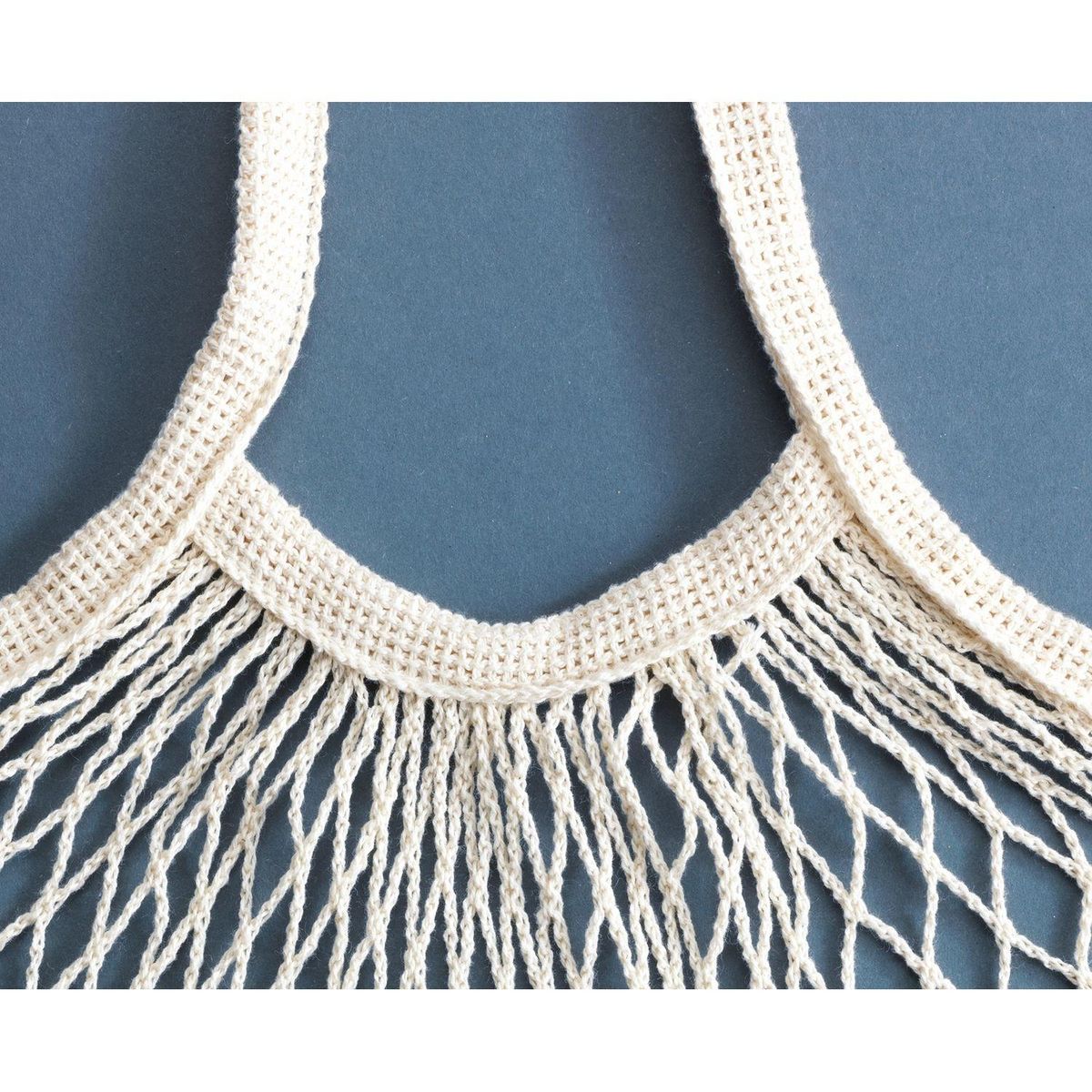 Wenko Sac de course filet en coton Natura - 12 L - Blanc