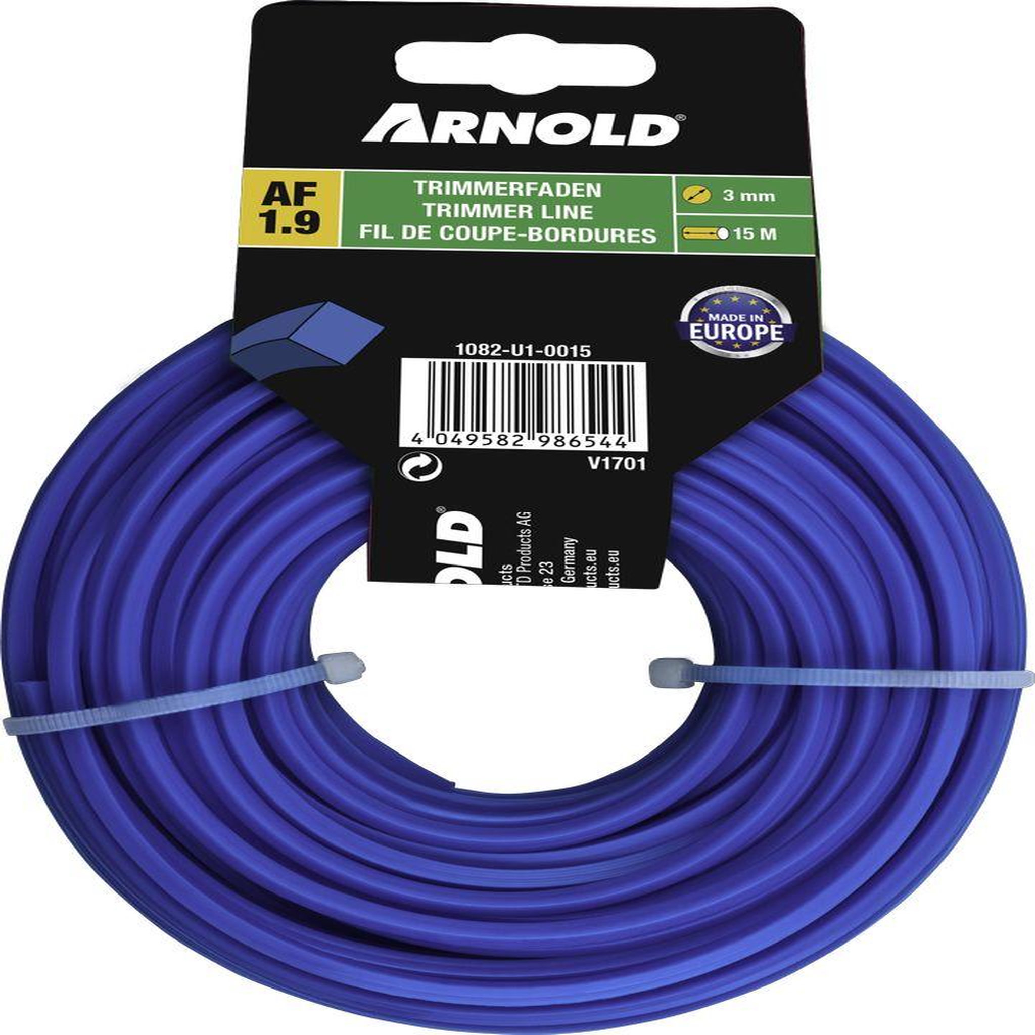 ARNOLD Fil de coupe-bordure carré en nylon 3,0 mm × 15 m