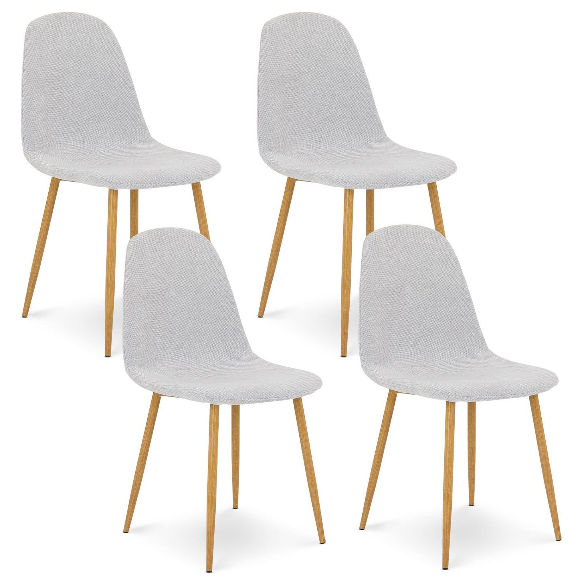 Voir la diapositive 1 : IDIMEX Lot de 4 chaises punta de salle à manger en tissu