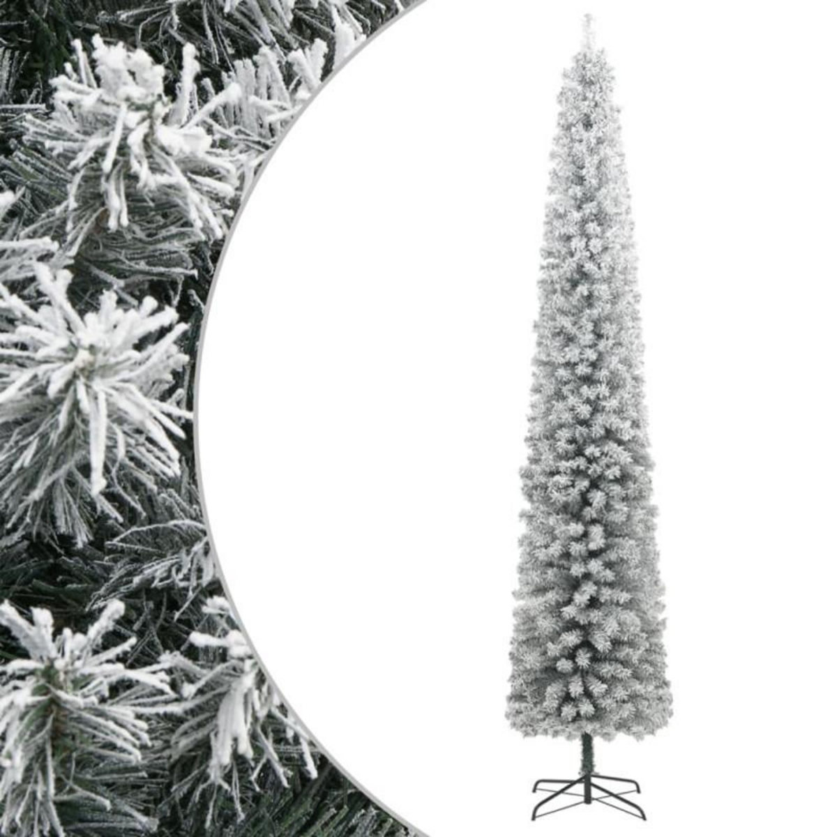 VIDAXL Sapin de Noël mince avec support et flocon de neige 300 cm PVC