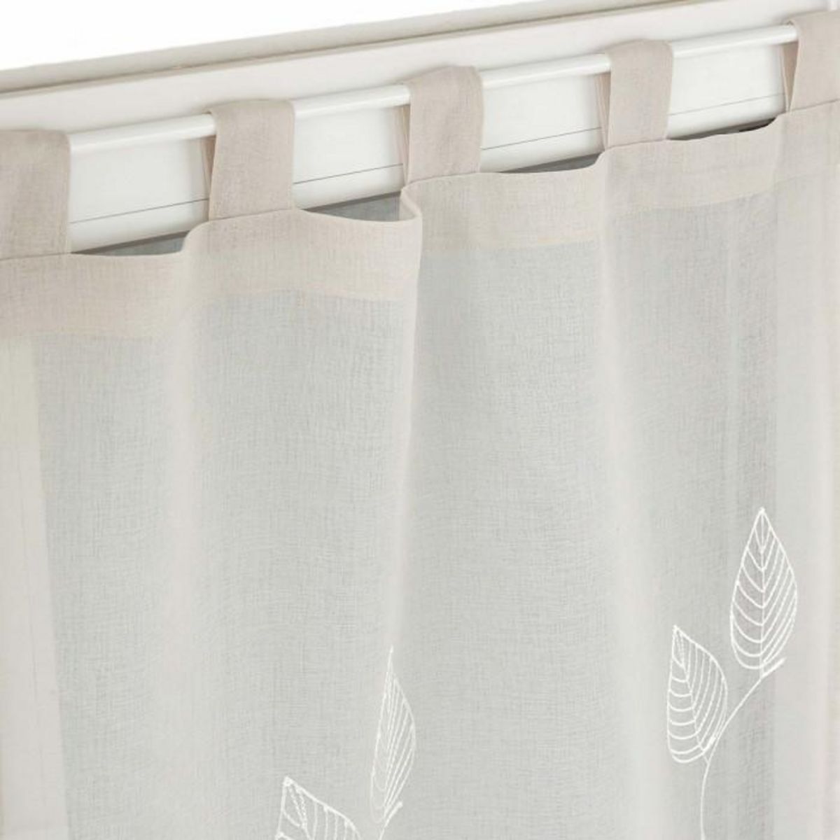 Paris Prix Paire de Voilages Brodés  Berry  60x160cm Taupe