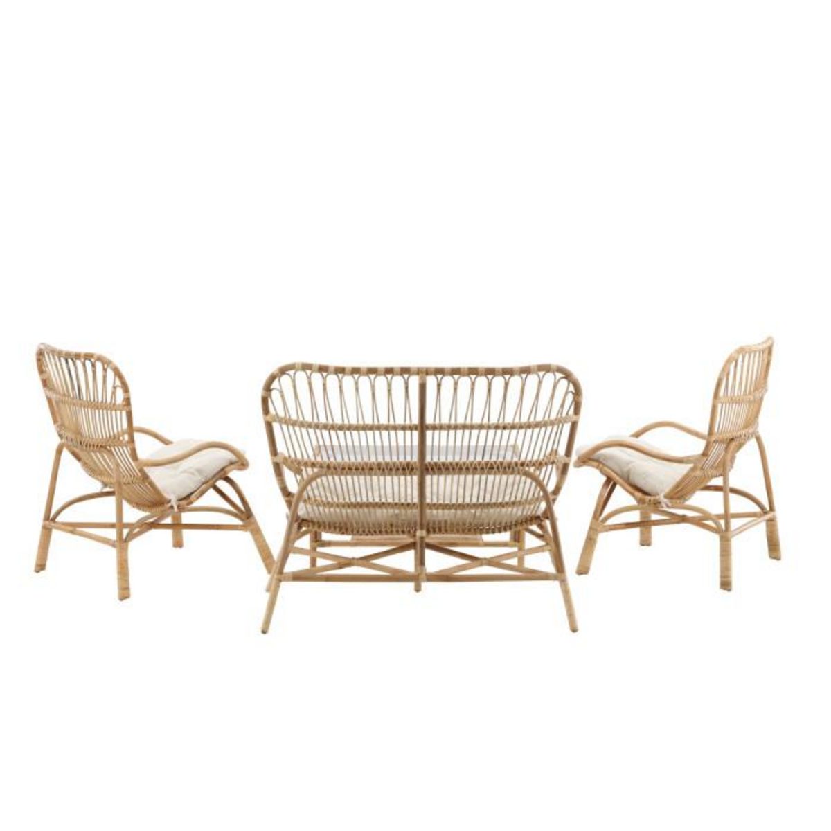 Paris Prix Salon de Jardin en Rotin  Ella  110cm Naturel