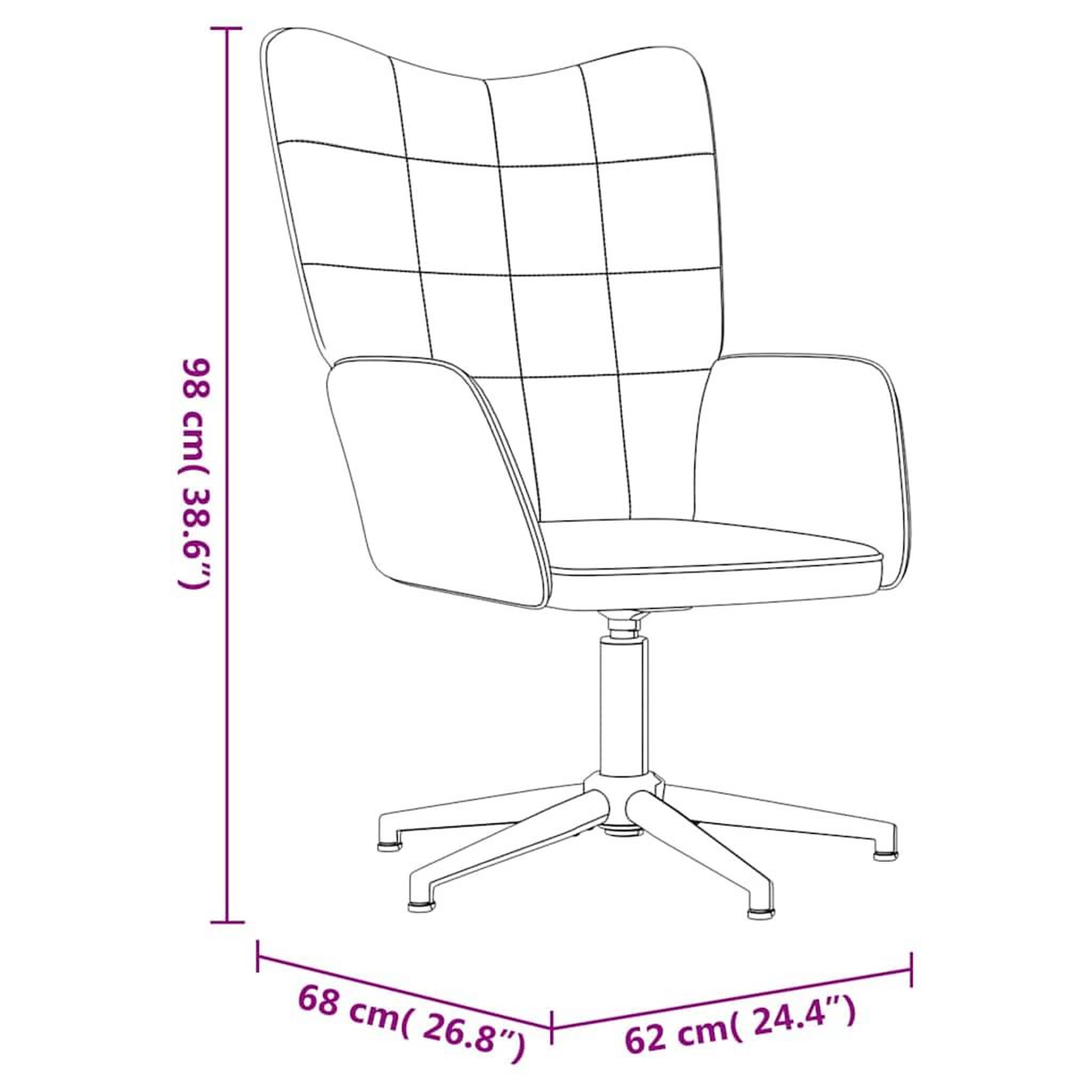 Voir la diapositive 6 : VIDAXL Chaise de relaxation avec tabouret Blanc creme Velours et PVC