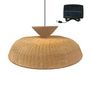 Voir la diapositive 1 : Lumisky Suspension solaire bohème DARMA Bois Rotin D80 CM