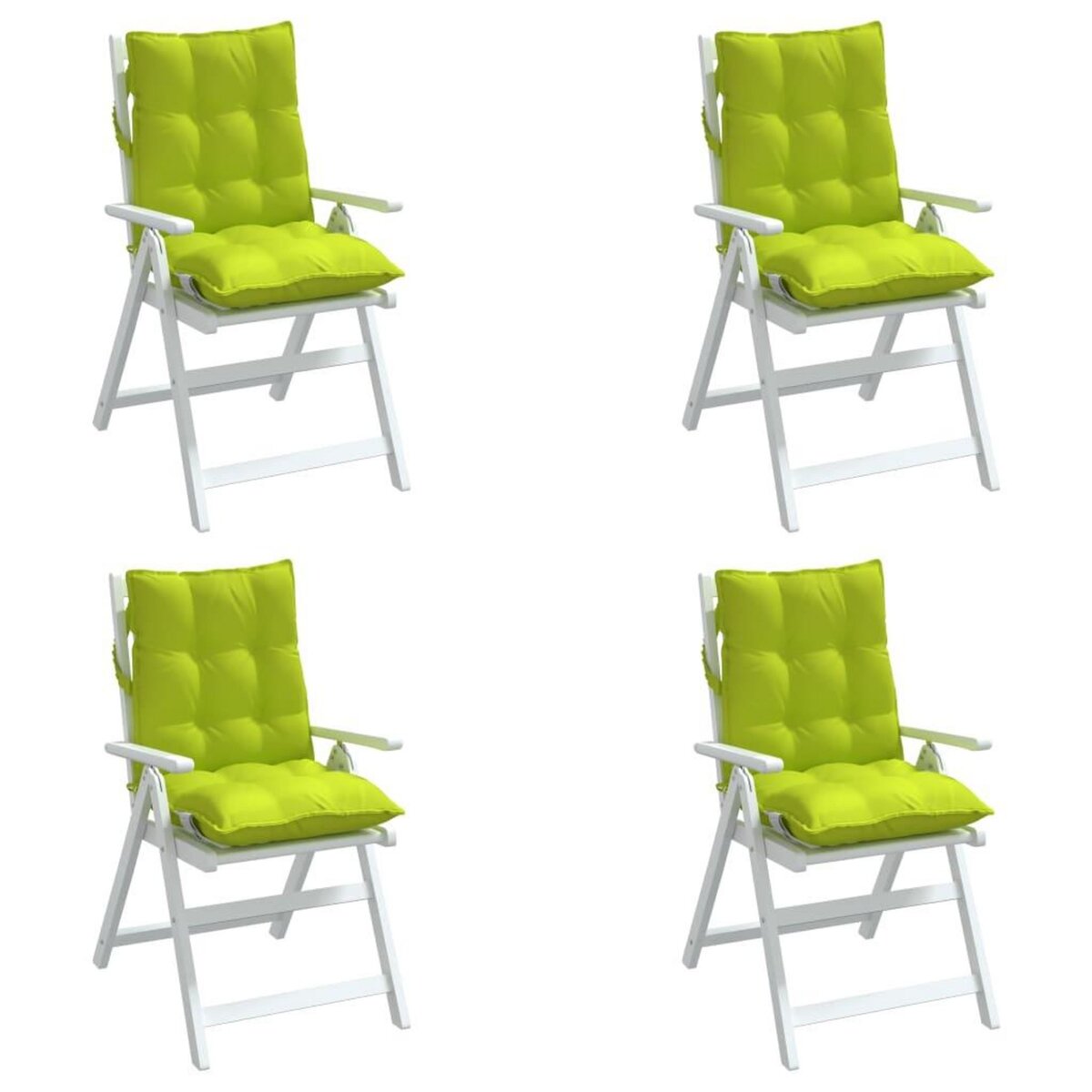 VIDAXL Coussins de chaise a dossier bas lot de 4 vert vif