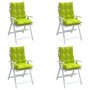 Voir la diapositive 4 : VIDAXL Coussins de chaise a dossier bas lot de 4 vert vif