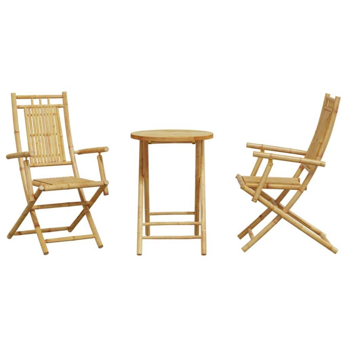 VIDAXL Ensemble de bistro 3 pcs bambou