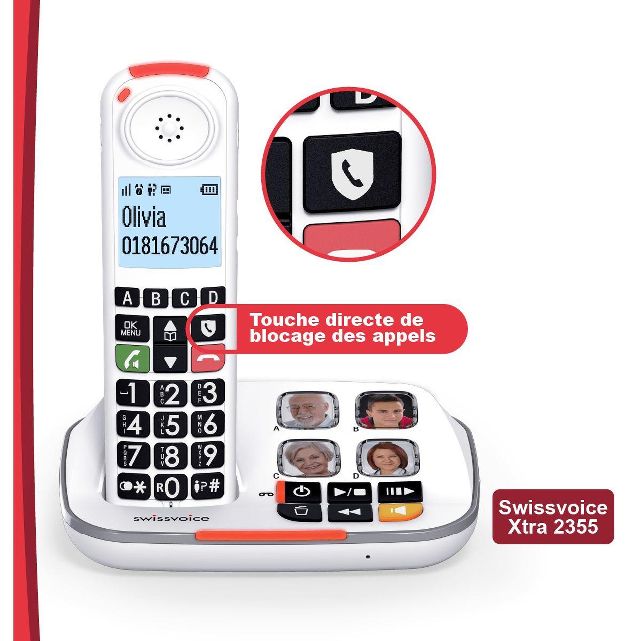 Voir la diapositive 4 : Swissvoice Téléphone sans fil xtra 2355 voice