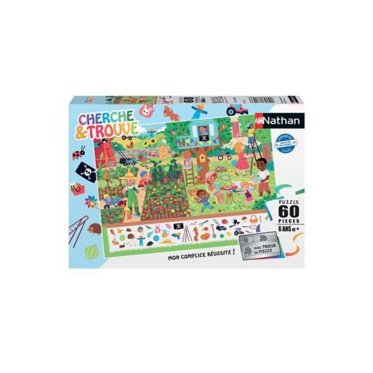 Nathan Puzzle enfant 60 pièces Nathan Au jardin Cherche et trouve