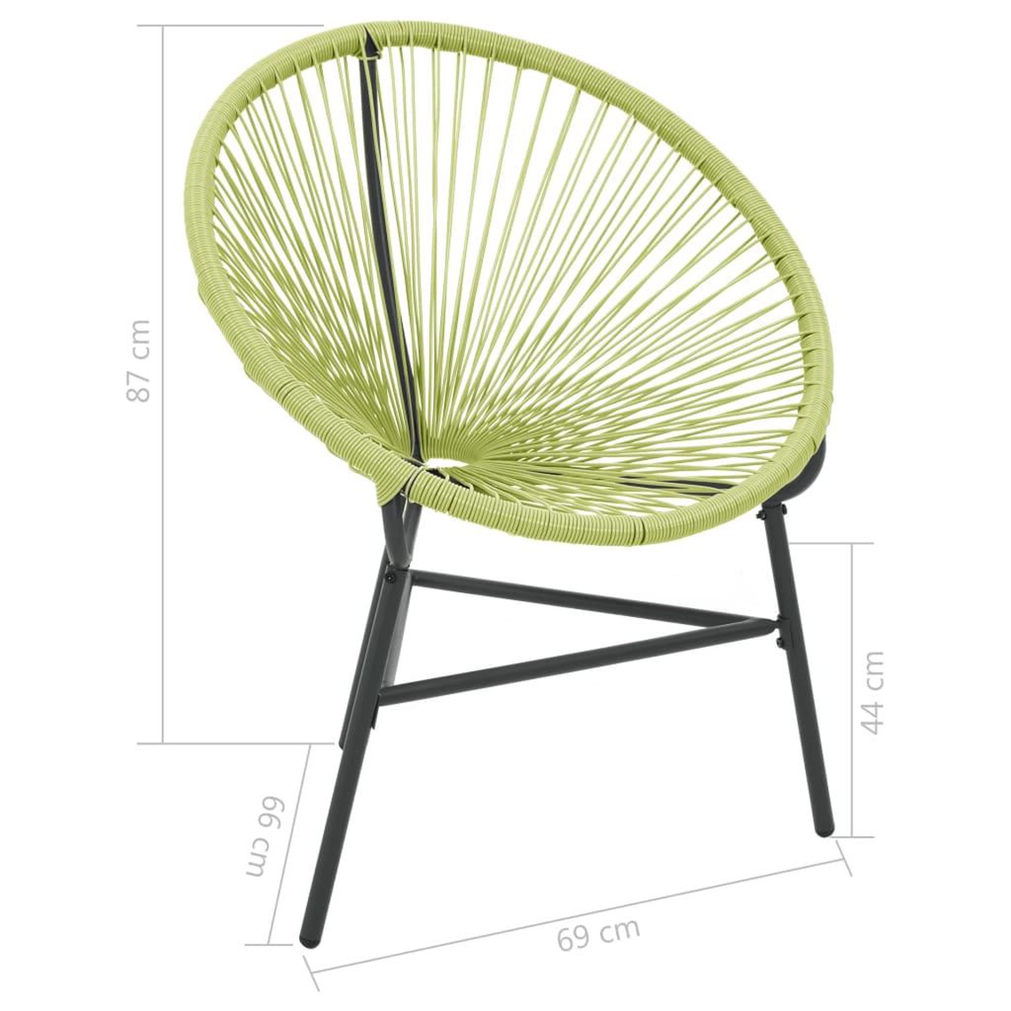 Voir la diapositive 6 : VIDAXL Chaise de jardin Acapulco Resine tressee Vert