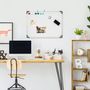 Voir la diapositive 2 : HOMCOM Tableau blanc aimanté magnétique dim. 60L x 45H cm nombreux accessoires inclus cadre aluminium