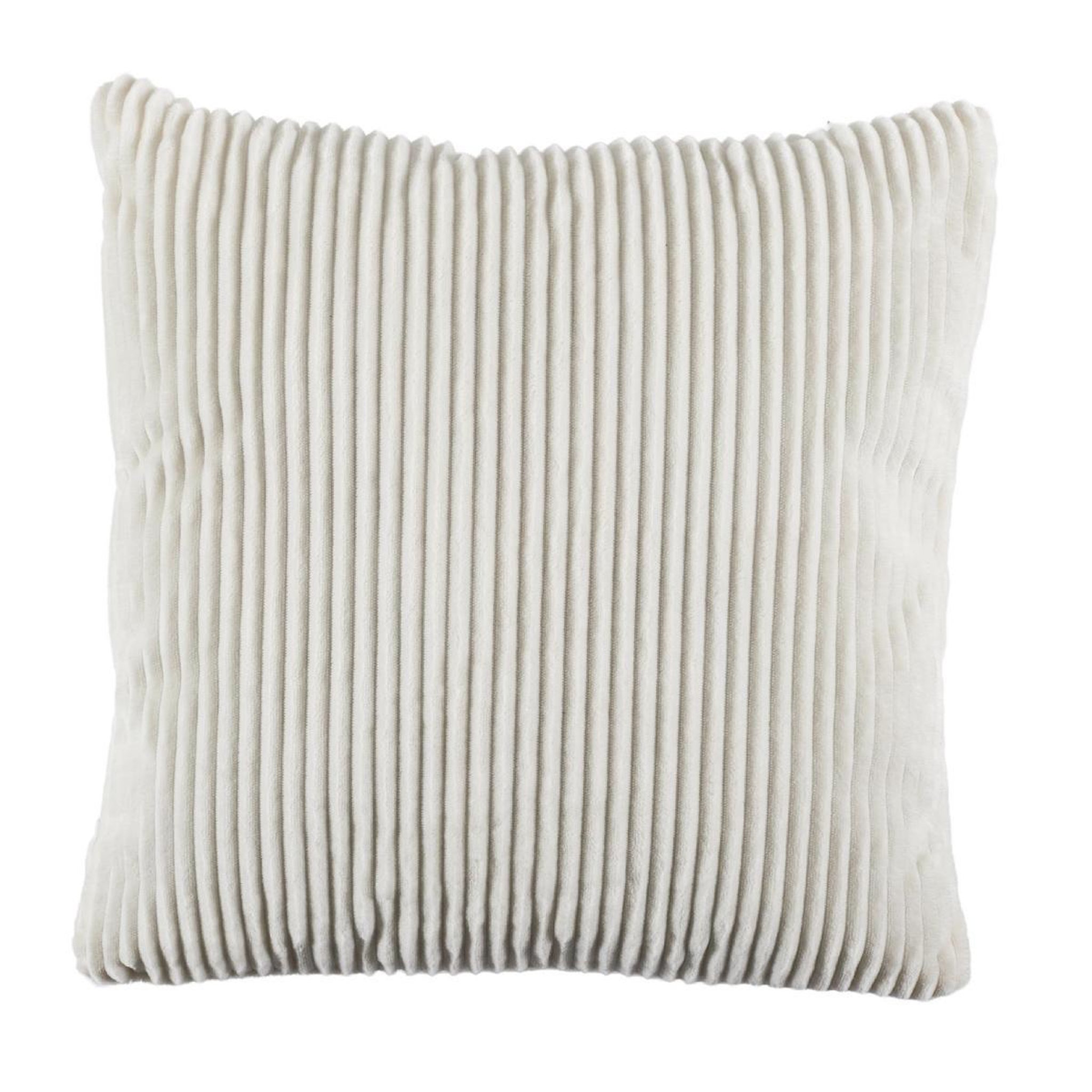 The Home Deco Factory Coussin déco flanelle  grosse côtes  40x40cm blanc