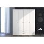 Voir la diapositive 2 : PARISOT Armoire VARIA - Décor blanc - 4 portes battantes + 2 tiroirs - L 160 x H 185 x P 51 cm - PARISOT