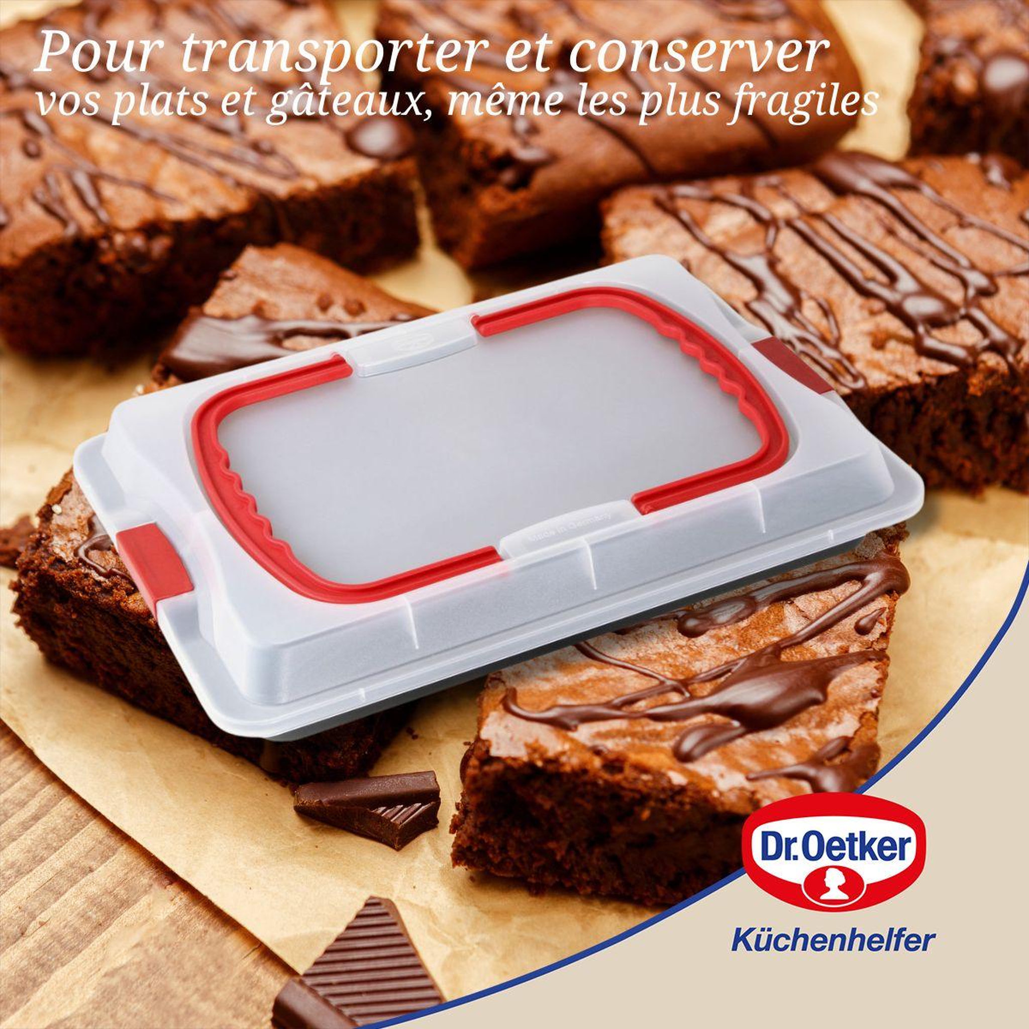 Voir la diapositive 4 : DR.OETKER Plaque de cuisson avec couvercle 42 x 29 cm dr. Oetker bake and go