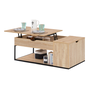Voir la diapositive 1 : ID MARKET Table basse plateau relevable rectangulaire DETROIT avec coffre design industriel