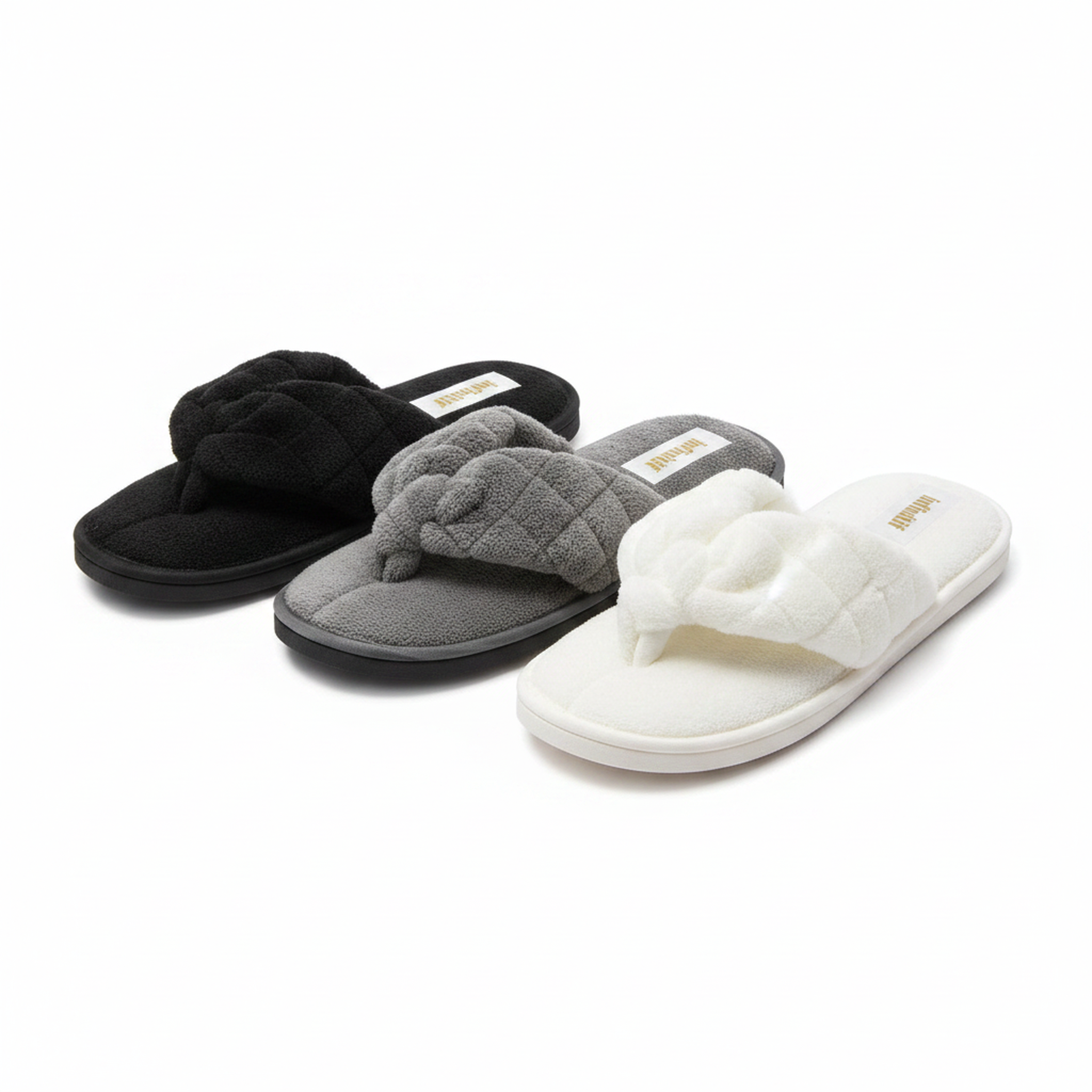 OZABI Infinitif paris pantoufles tongs éponge femme pack 3 paires. Coloris disponibles : Multicolore