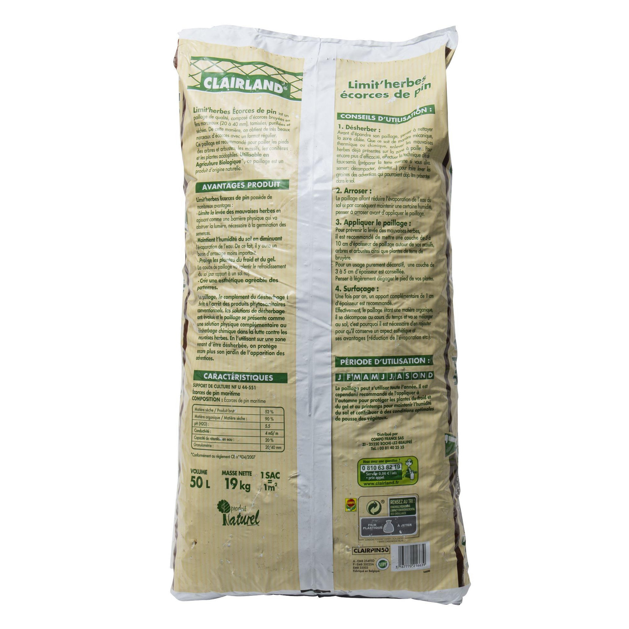 Voir la diapositive 3 : ALGOFLASH Écorces de pin 20/40 en sac de 50 litres