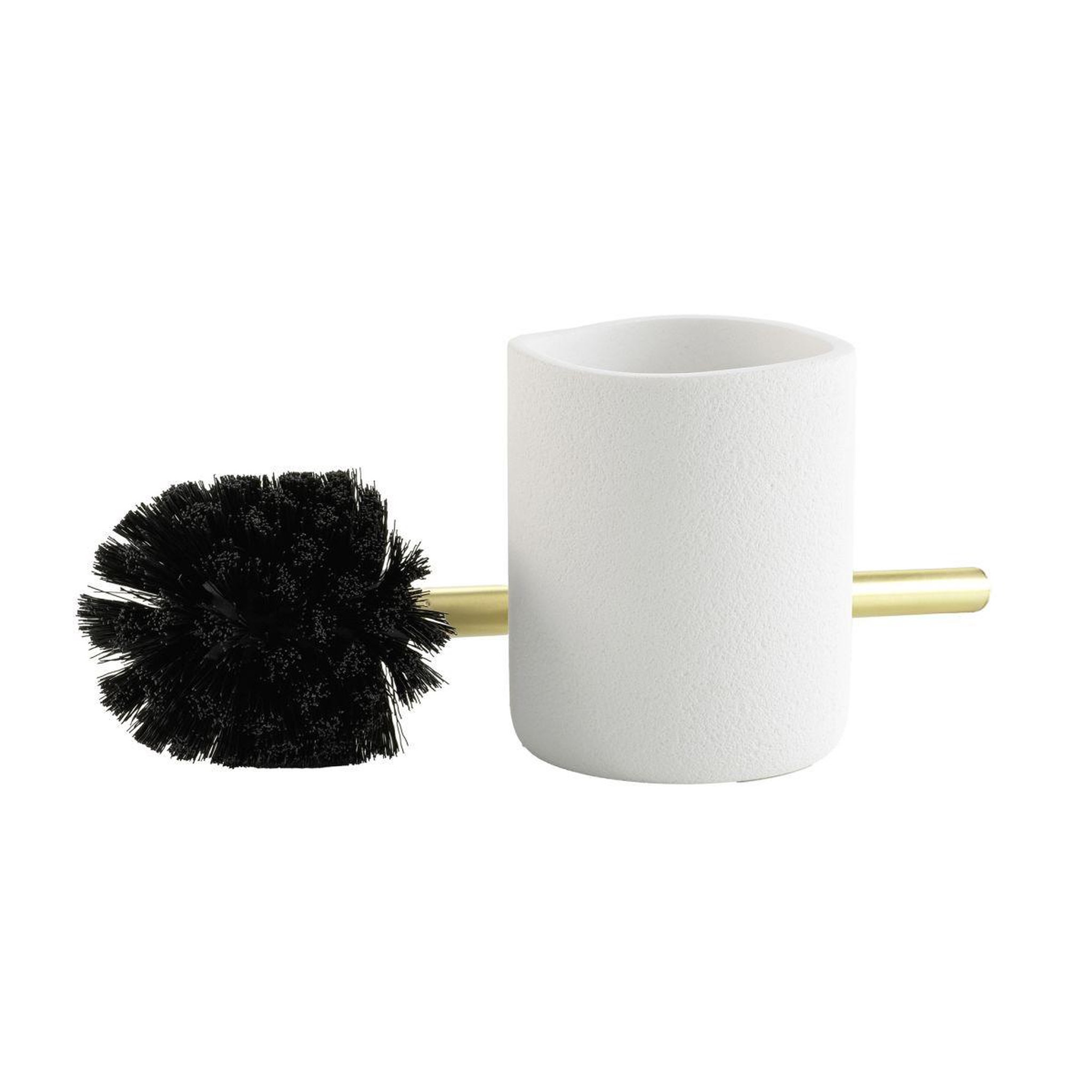 Voir la diapositive 2 : Douceur d'Intérieur Brosse wc en résine  aquamarbre  36cm blanc