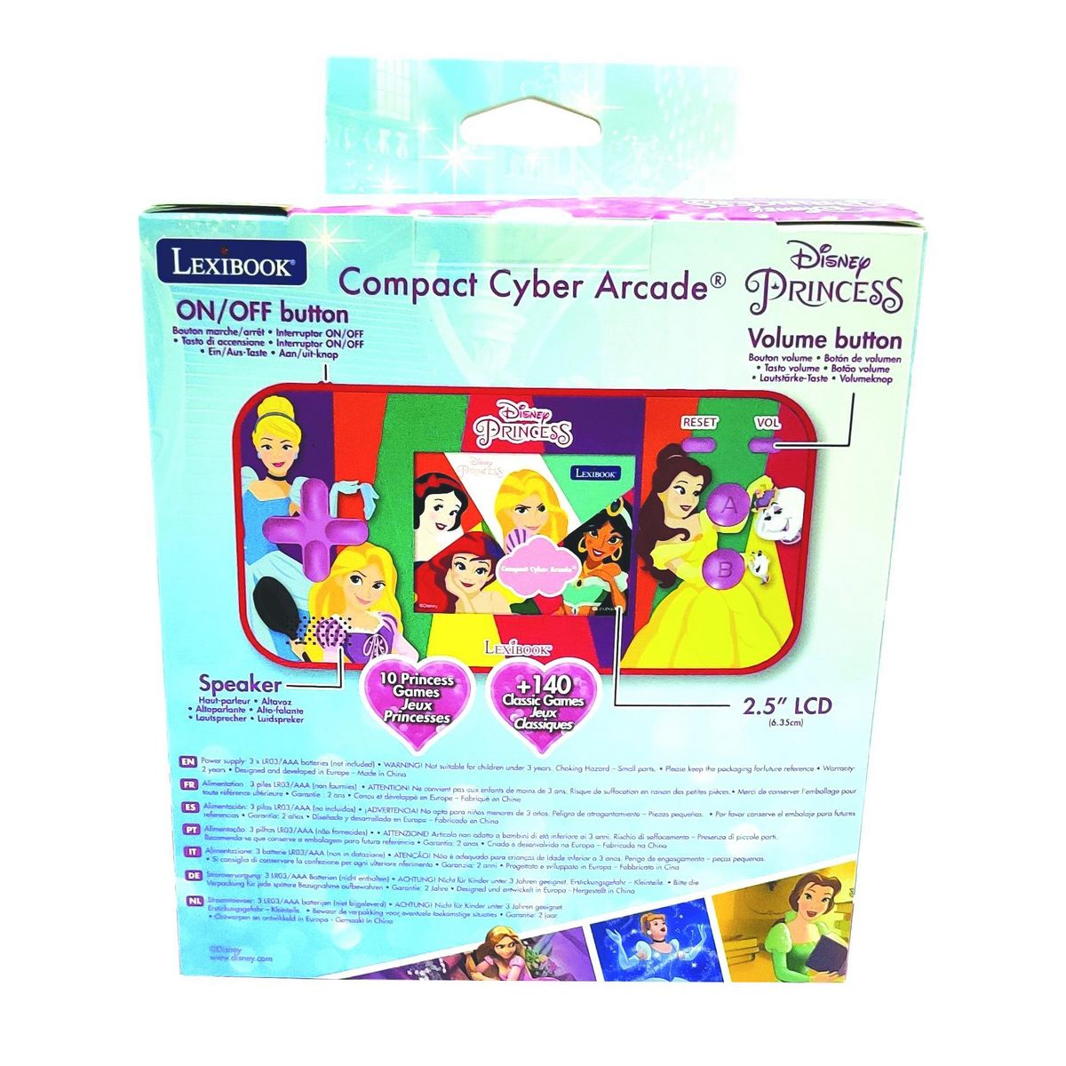 Lexibook Console de jeux portable couleur Disney Princesse Cyber Arcade Pocket