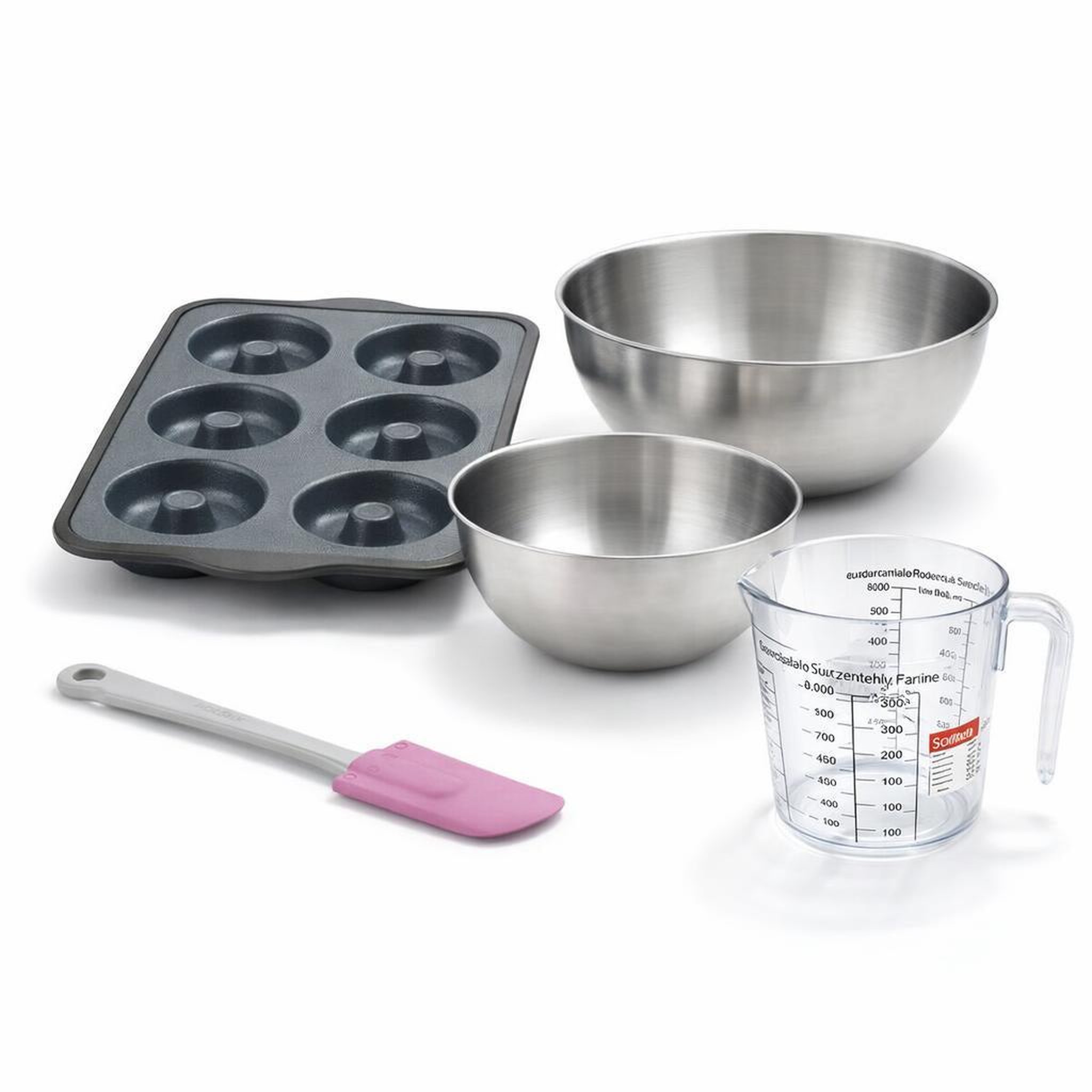 ZENKER Set de 5 ustensiles de pâtisserie moule à gâteaux 2 bols spatule pâtisserie et verre doseur silicone fibre de verre silicone fibre de verre zenker  silicone fibre de verre