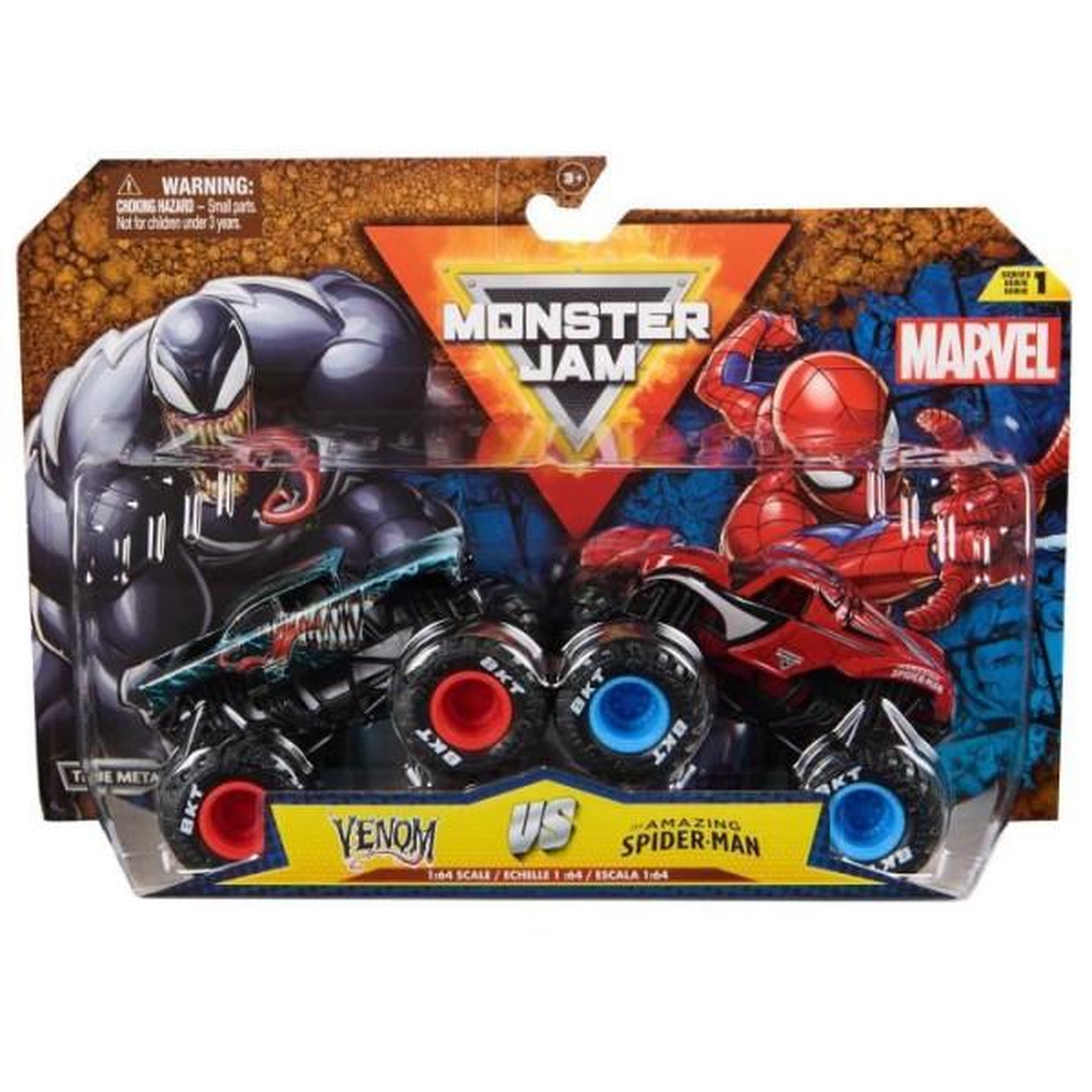 Voir la diapositive 2 : MONSTER JAM Pack de 2 véhicules Monster Jam Marvel Die Cast Modèle aléatoire