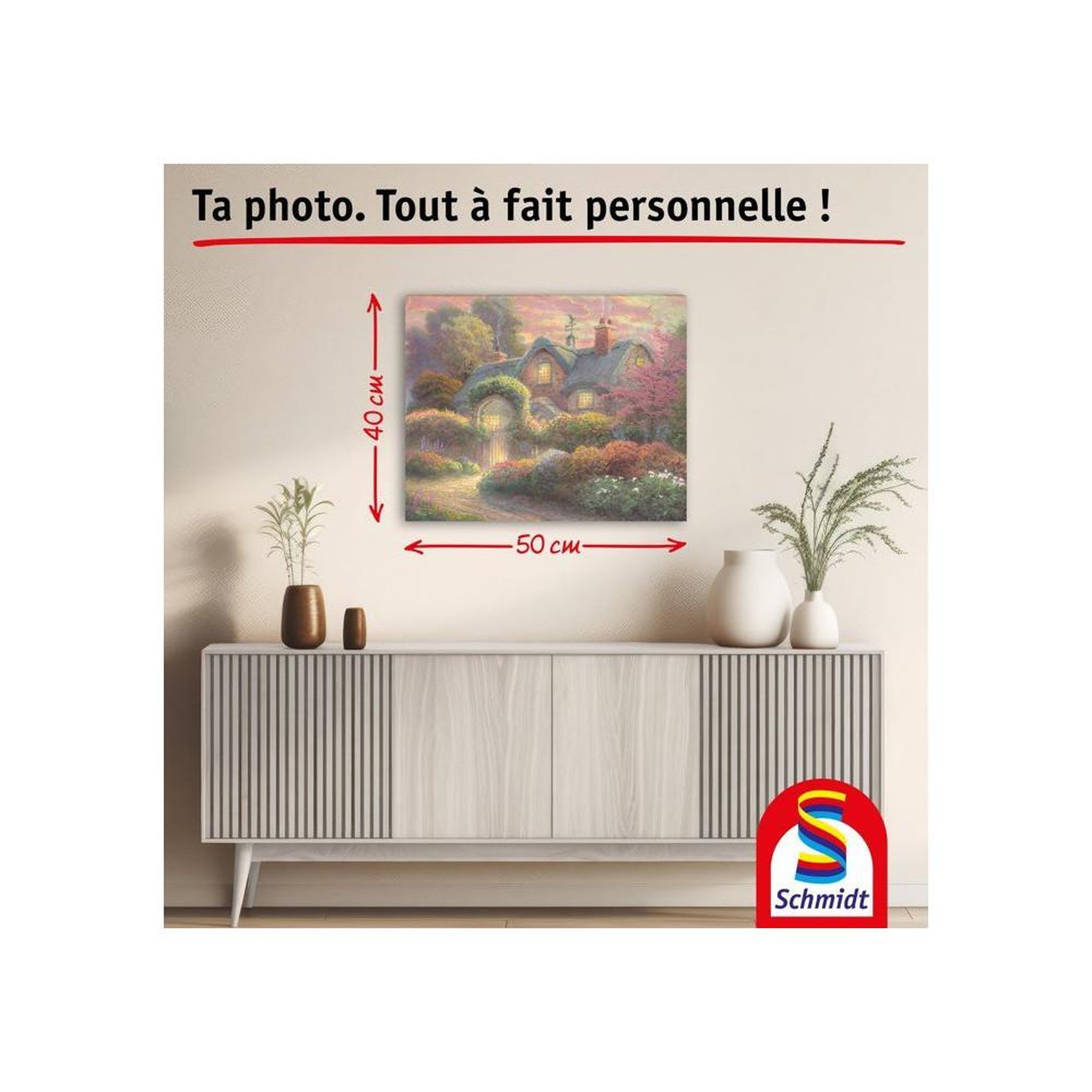 Voir la diapositive 6 : Schmidt Spiele Coffret peinture diy premium my artnoble thomas kinkade rosebud cottage, toile imprimée 50 x 40 cm, 8 peintures acryliques, pinceau rond et guide pas à pas