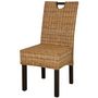 Voir la diapositive 2 : VIDAXL Chaises a manger lot de 6 rotin Kubu bois de manguier