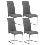 ID MARKET Lot de 4 chaises MIA en tissu gris anthracite pour salle à manger