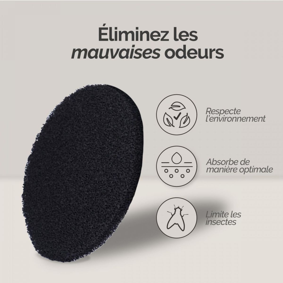 LINXOR Lot de 5 filtres à charbon actif pour composteur, poubelle à compost - Rond