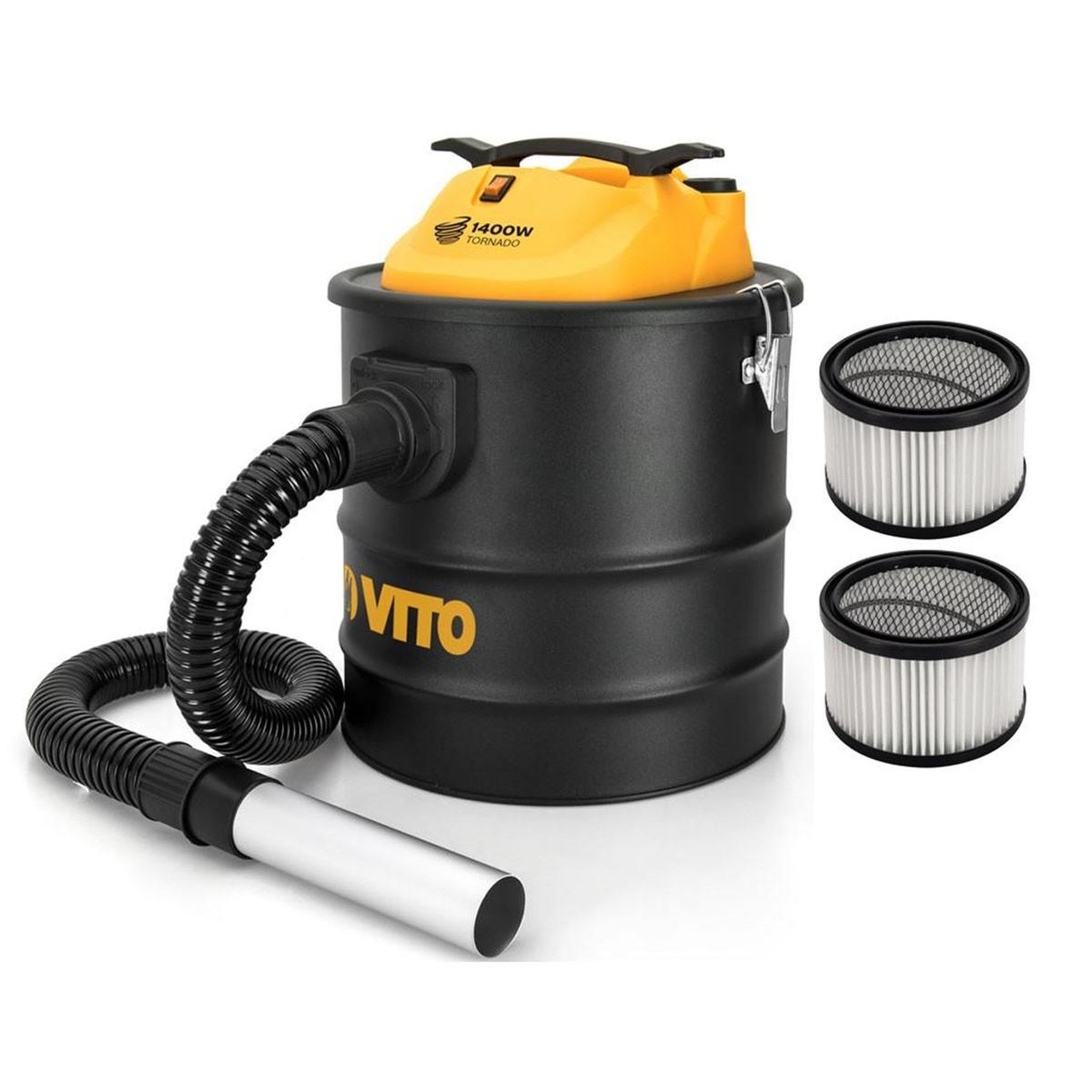 VITO Pro-Power Aspirateur de cendres 1400w 18l + 2 filtres hepa fonction souffleur tornado vito