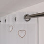 Voir la diapositive 4 : TOILINUX Voilage Solden en étamine avec des cœurs brodés - 140 x 240 cm - Blanc et Beige
