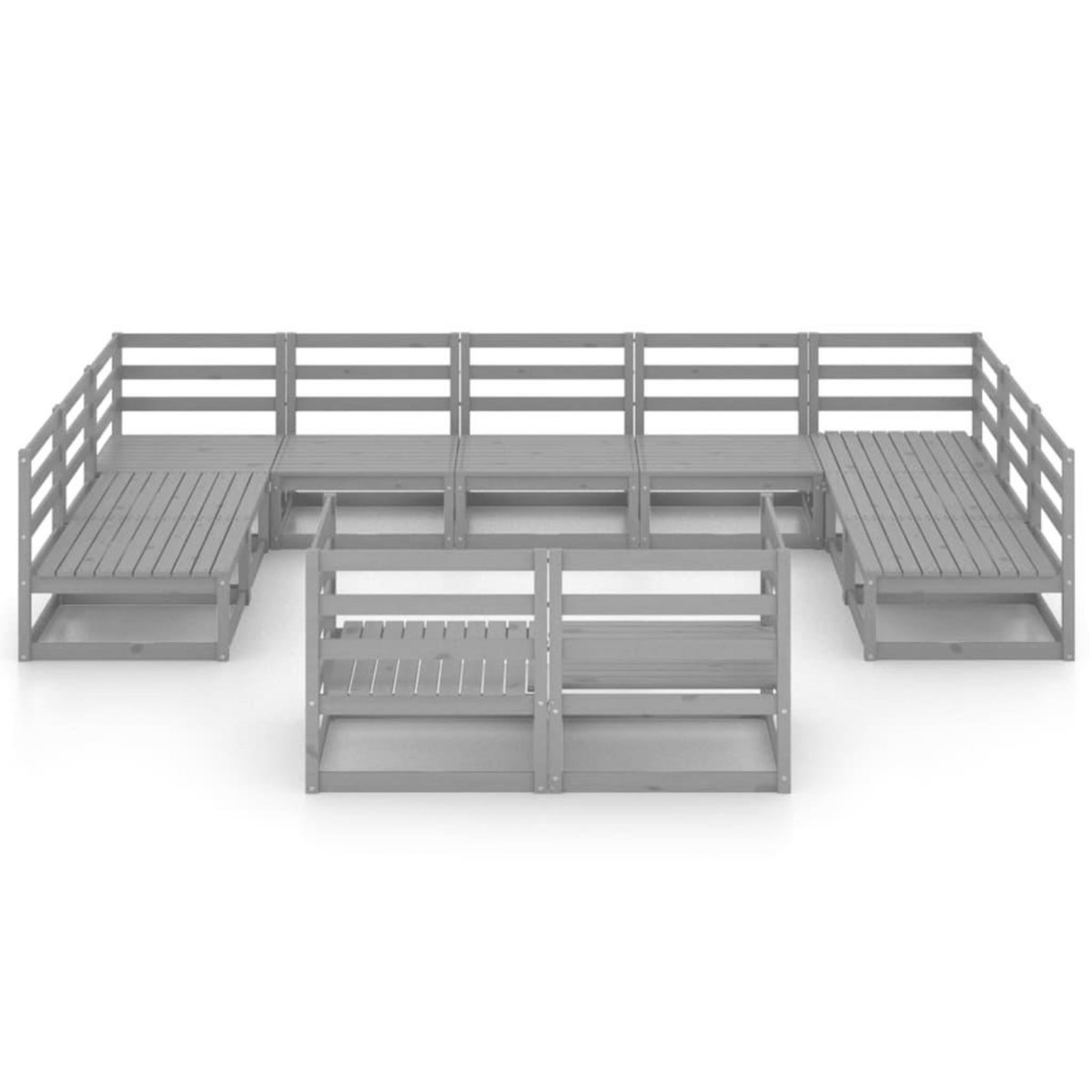 VIDAXL Salon de jardin 11 pcs bois de pin massif