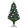 Voir la diapositive 1 : HOMCOM Sapin de Noël artificiel lumineux fibre optique LED multicolore + support pied Ø 60 x 120H cm 130 branches étoile sommet brillante vert