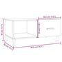 Voir la diapositive 6 : VIDAXL Table basse Blanc brillant 89,5x50x40 cm Bois d'ingenierie