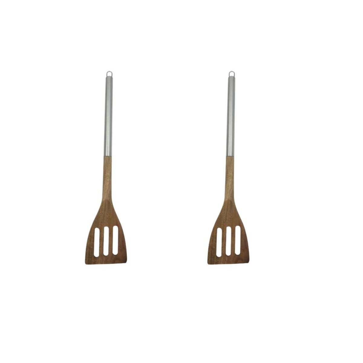 Fackelmann Ensemble de 2 Spatules de cuisine ajourée en bois d'acacia 35 cm Fackelmann Synthesis