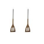 Fackelmann Ensemble de 2 Spatules de cuisine ajourée en bois d'acacia 35 cm Fackelmann Synthesis