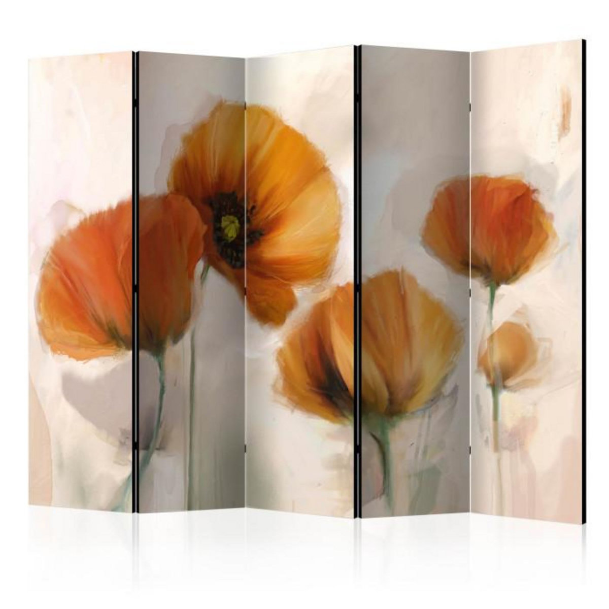 Paris Prix Paravent 5 Volets  Poppies Vintage  172x225cm