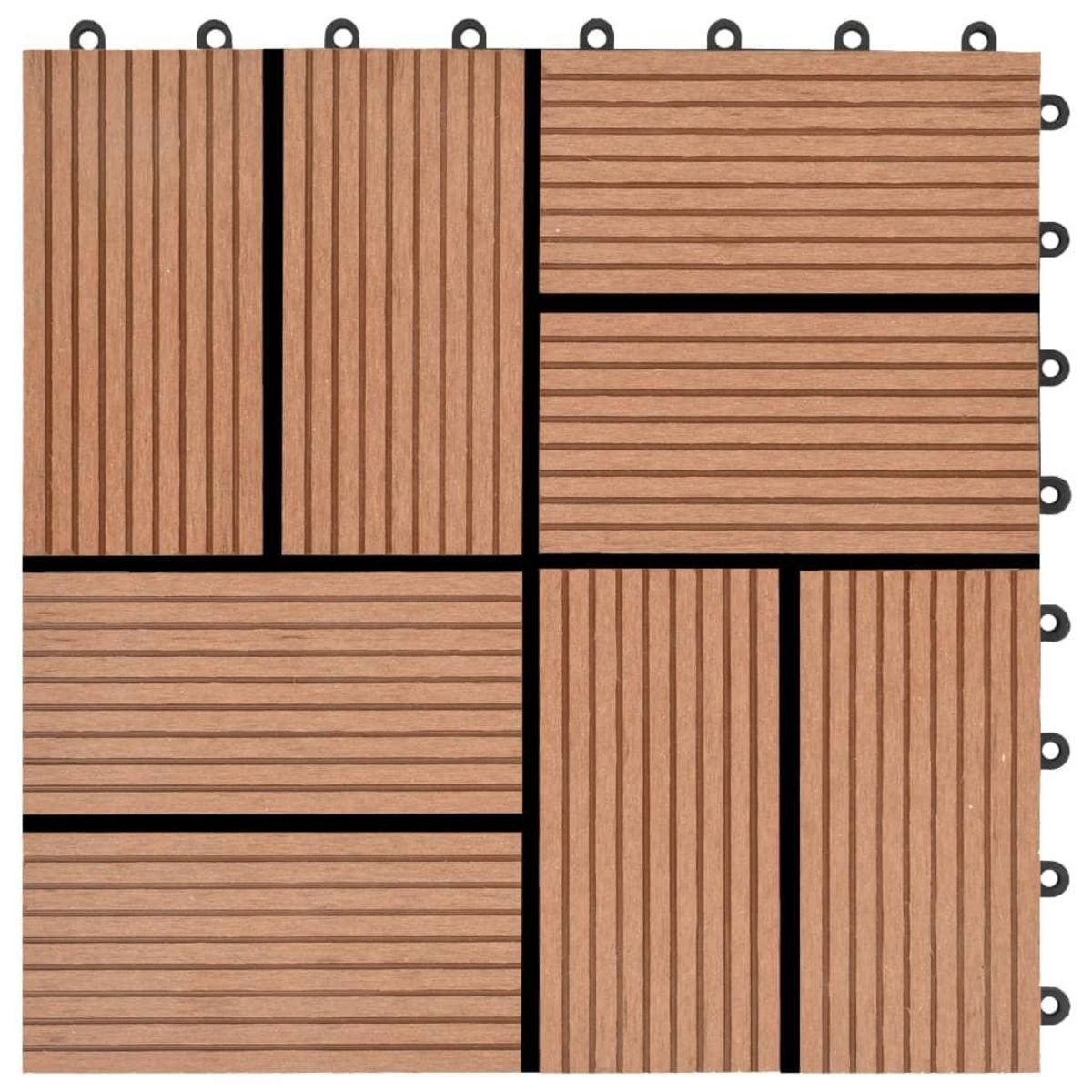 VIDAXL Carreaux de terrasse 22 pcs 30 x 30 cm 2 m^2 WPC Marron