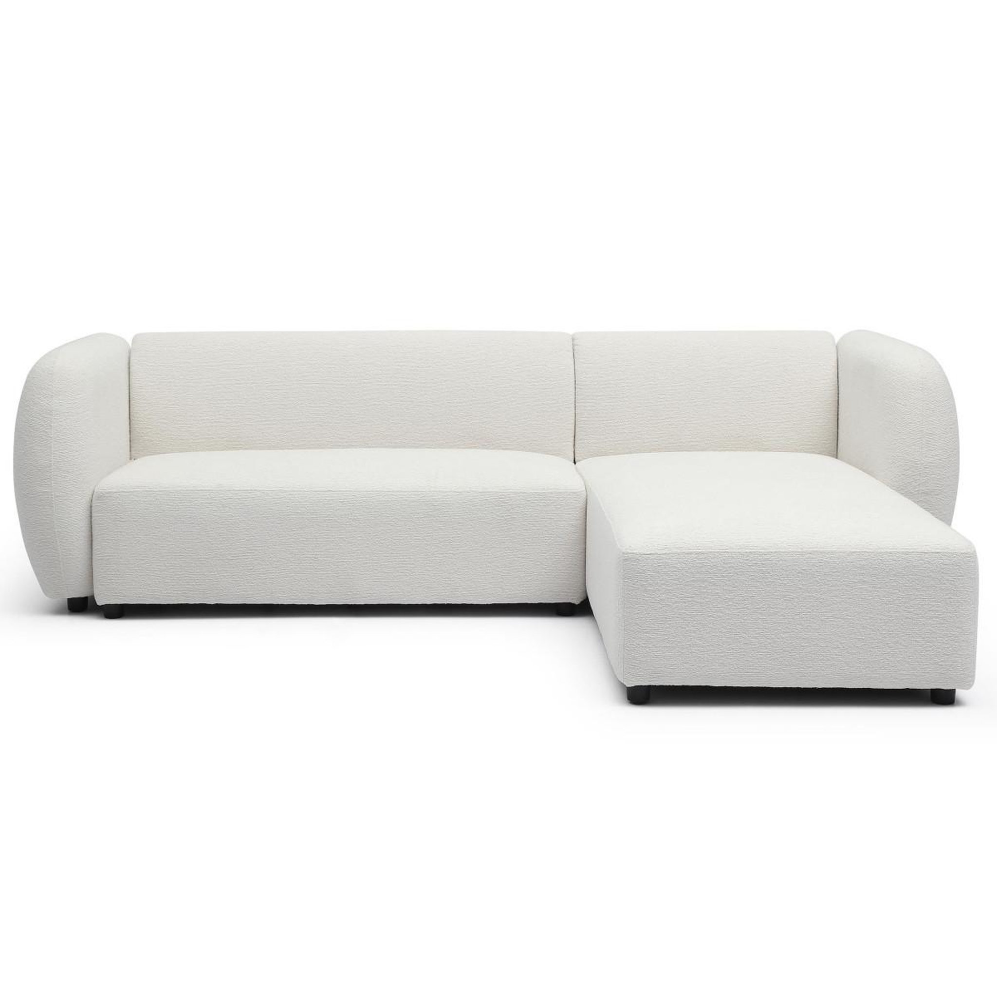 Paris Prix Canapé d'angle réversible bouclette  jerry  287cm crème