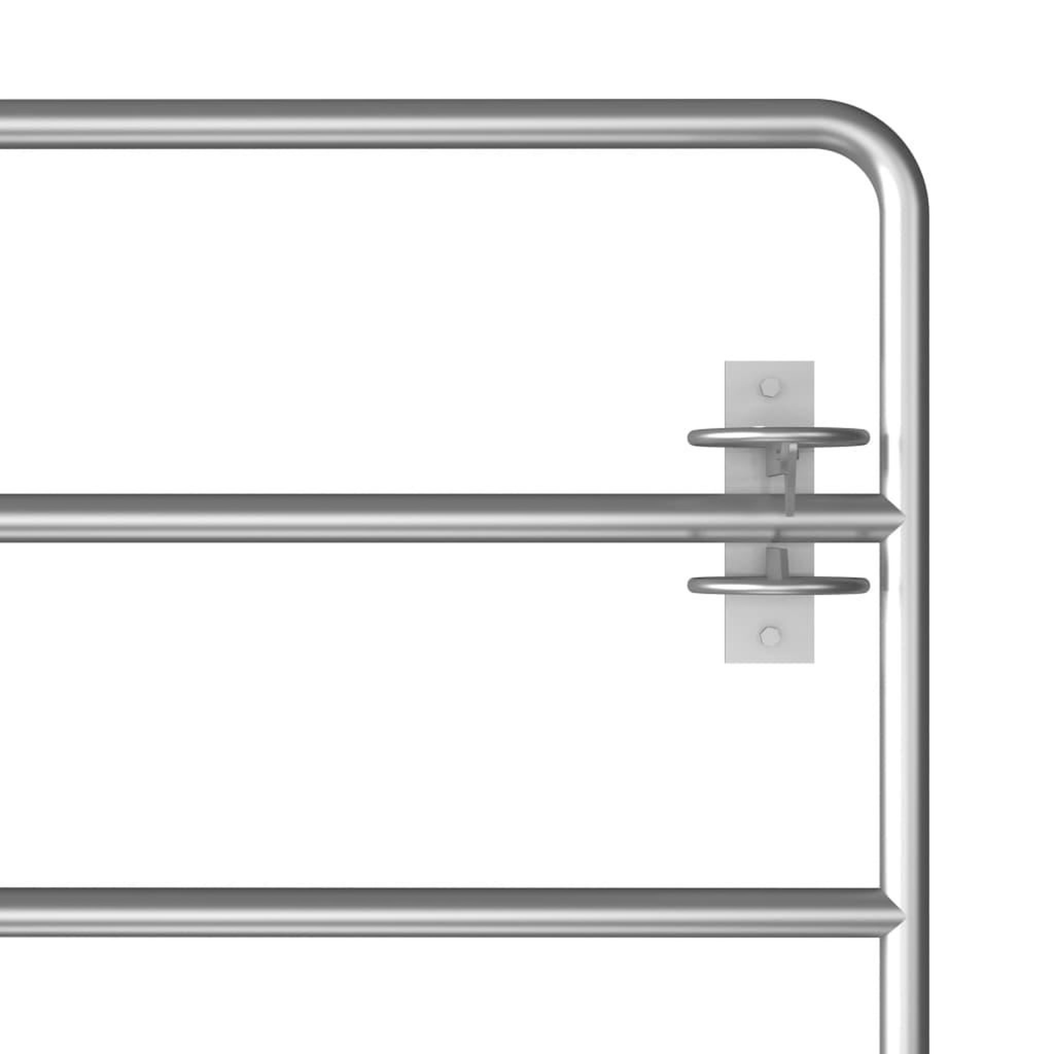 Voir la diapositive 4 : VIDAXL Portillon a 5 barres Acier (115-300)x90 cm Argente